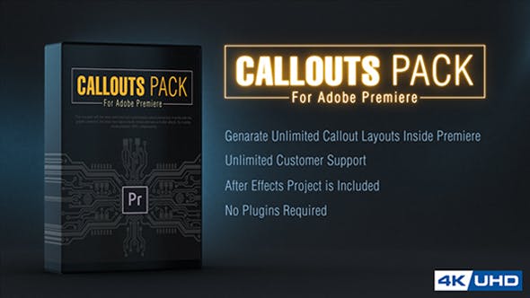 PR预设+AE模板：13种呼出指示线条文字标题注释介绍动画 Callout Line Pack For Premiere