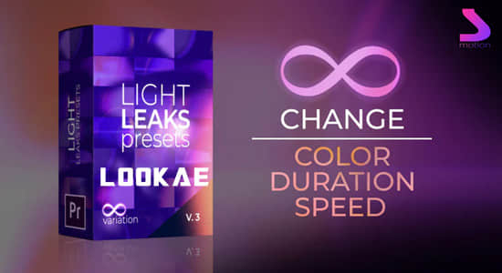 Premiere预设-58种镜头炫光光晕动画过渡特效PR预设 Light Leaks Generator Presets 3.0