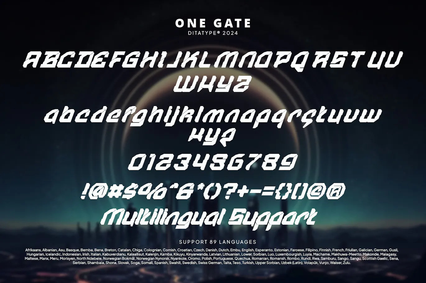 未来派美学的英文科技感装饰字体 - One Gate 设计字体 第2张