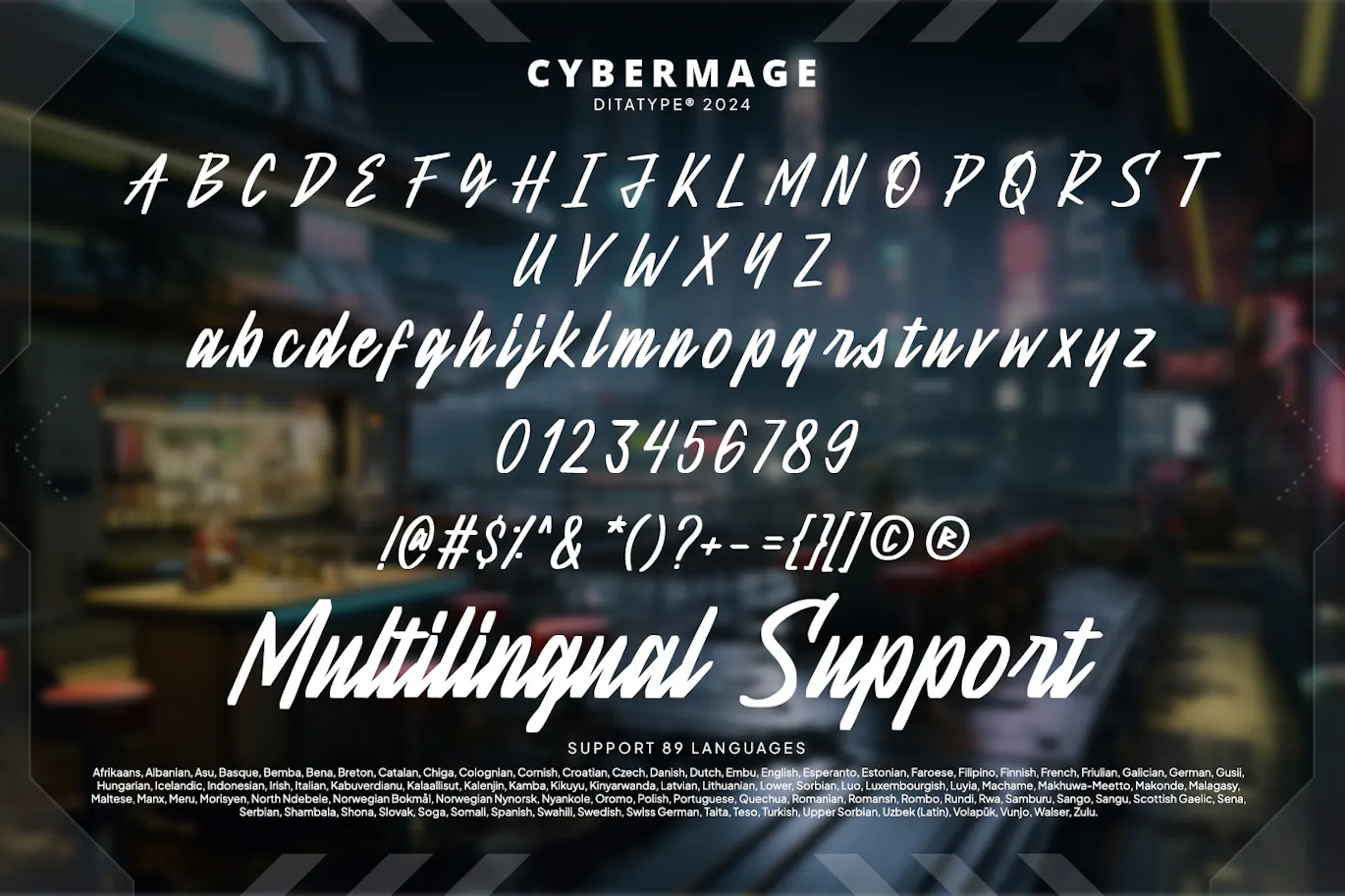 未来科技风英文手写花体字体 - Cyber Mage 设计字体 第3张