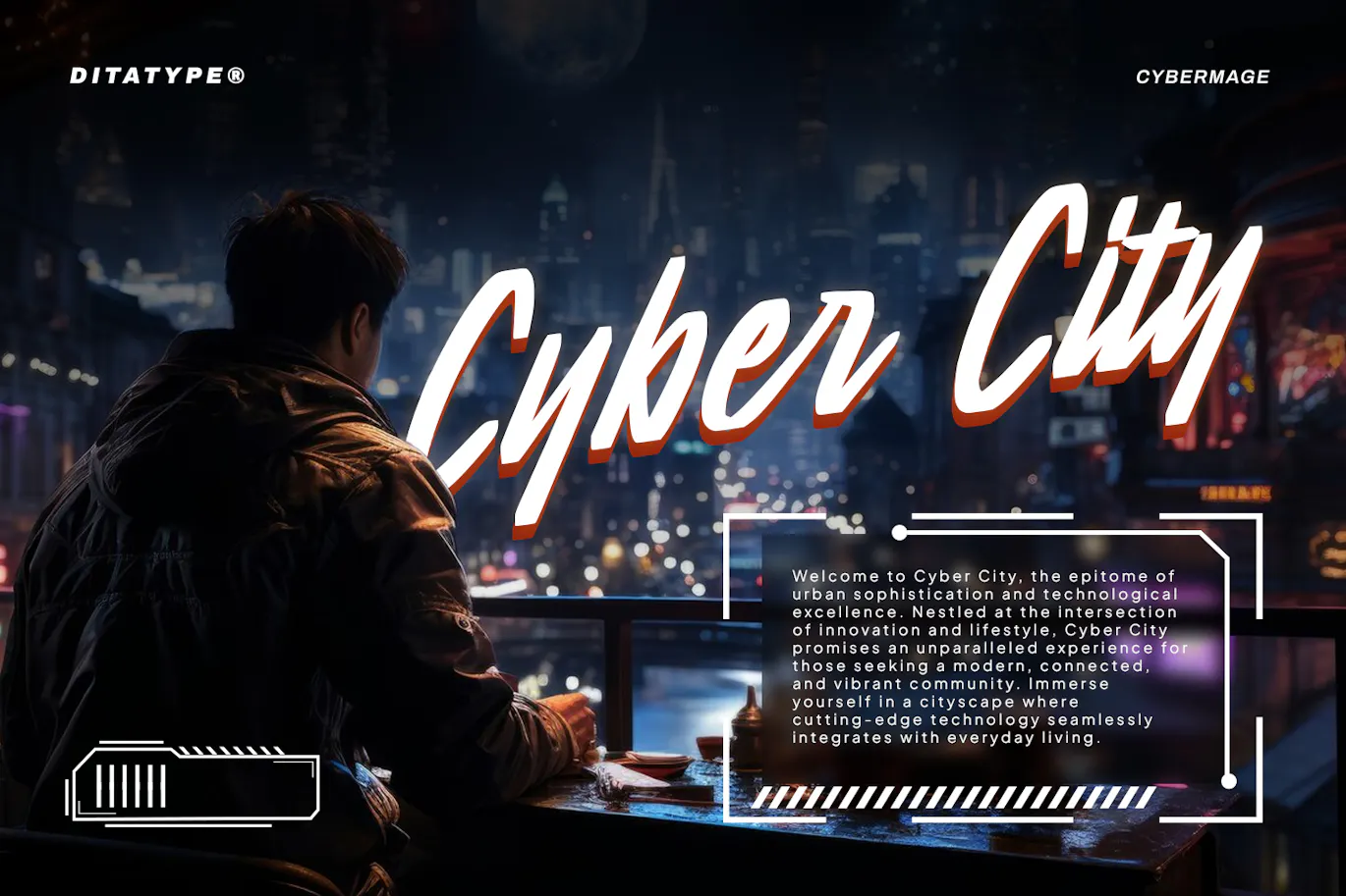 未来科技风英文手写花体字体 - Cyber Mage 设计字体 第9张