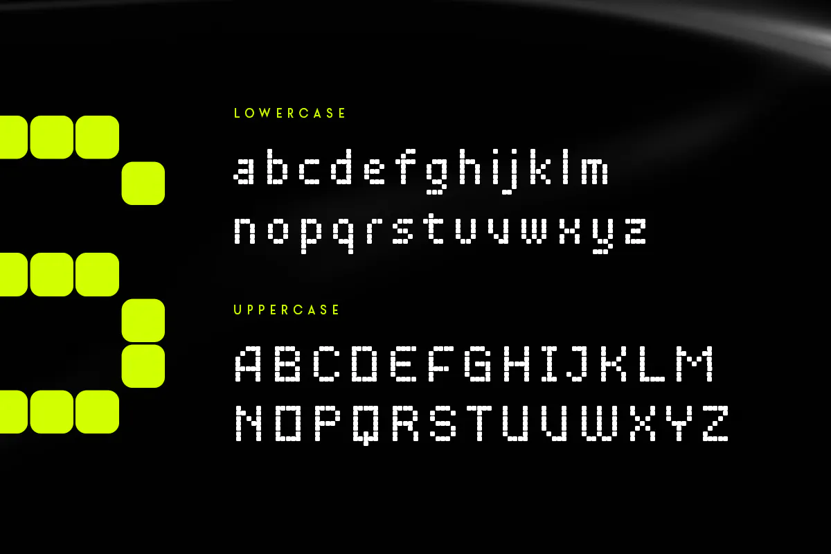 未来数字科技像素点阵风格英文创意装饰字体 - Digitalize 设计字体 第5张