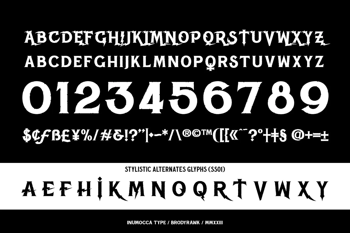 现代哥特式英文粗体衬线字体 - Brody Rawk 设计字体 第2张