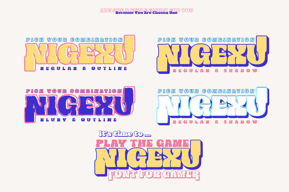 游戏风格的英文装饰字体 - Yuk Ngexi 设计字体 第6张