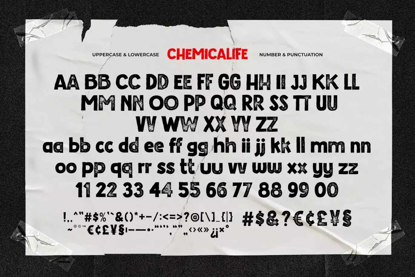 手绘凸版印刷效果的纹理英文字体 - Chemicalife 设计字体 第6张