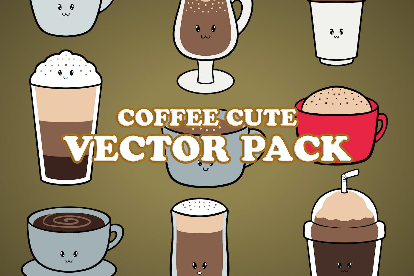 复古咖啡插画矢量素材 Coffee Illustration Vector Pack-1