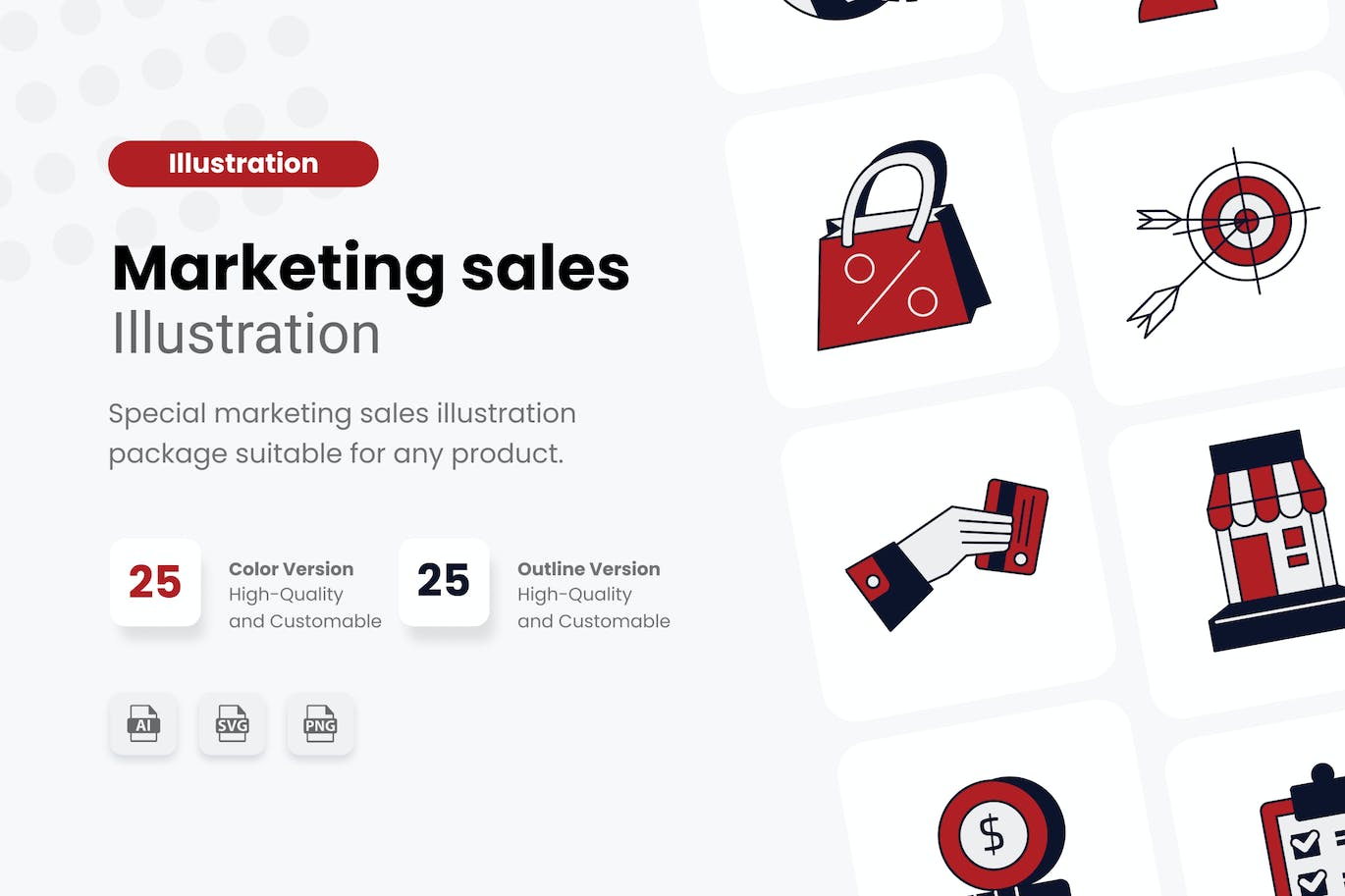 市场销售主题图标插画集 Marketing Sales Illustration Collections-1