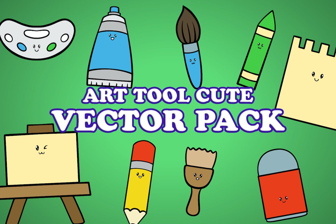 艺术绘画工具插画矢量包 Art Tool Illustration Vector Pack-1