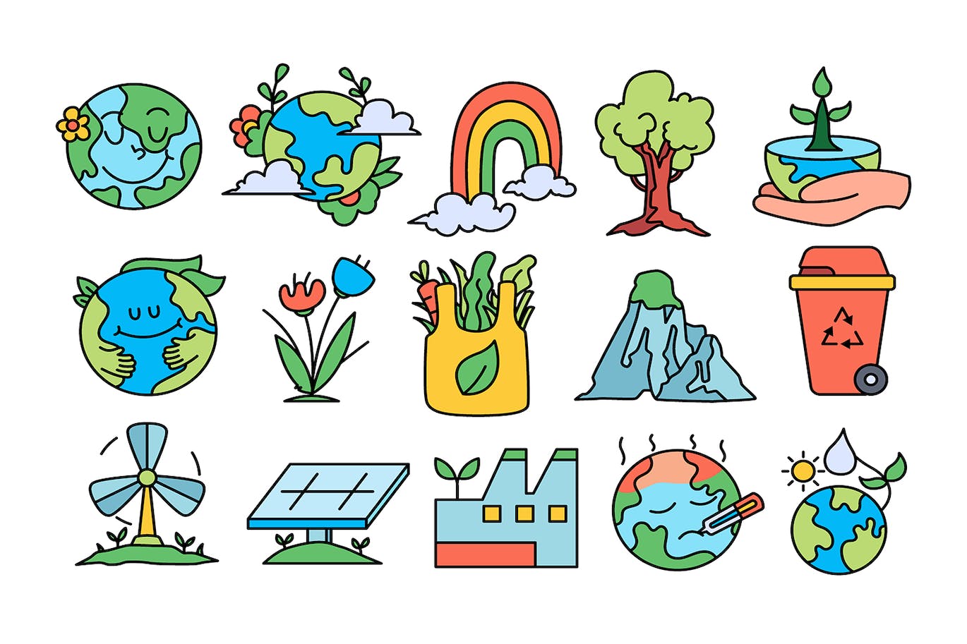 地球日矢量插画集 Earth Day Illustration Set-2