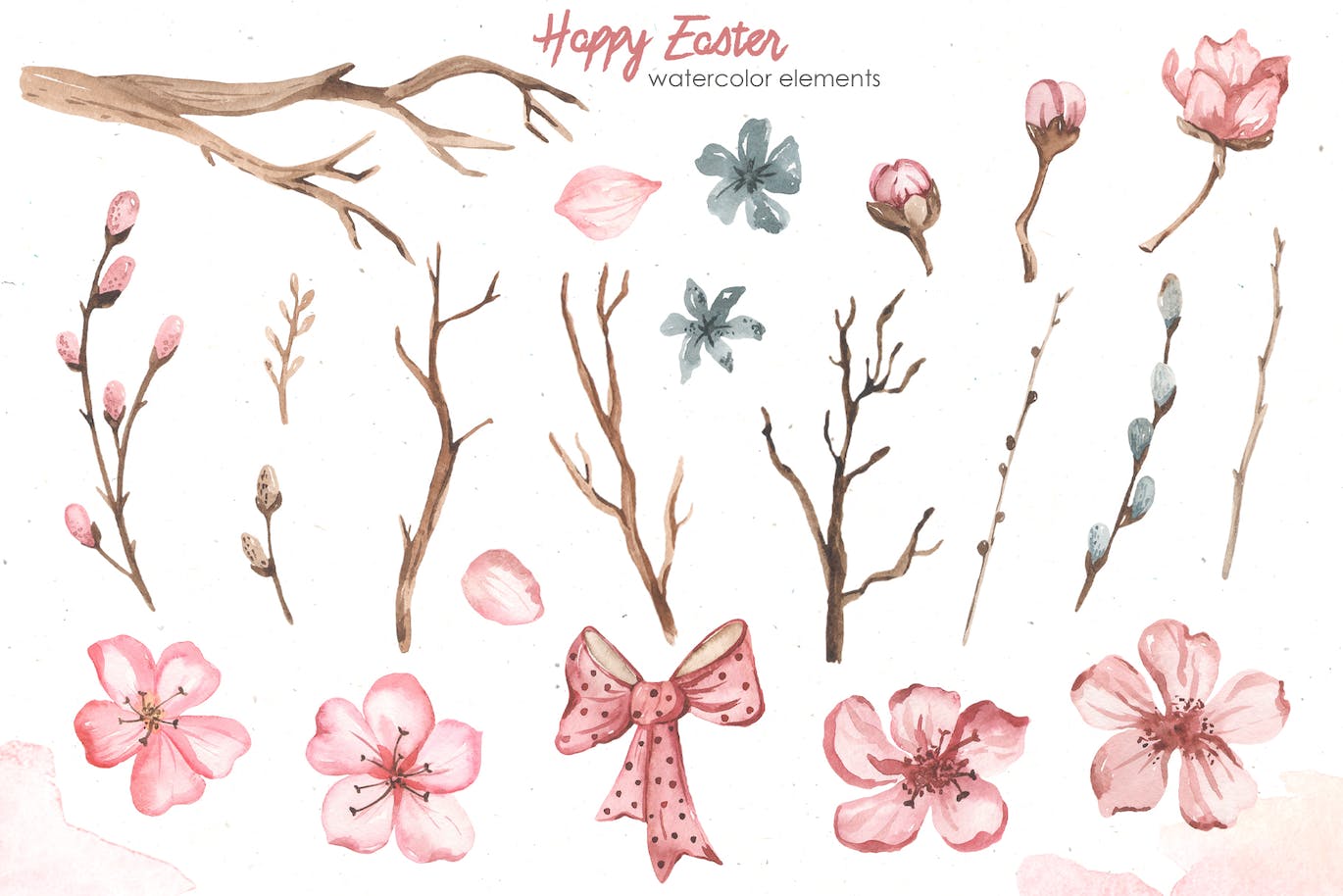 复活节快乐元素水彩画集 Happy Easter watercolor-6