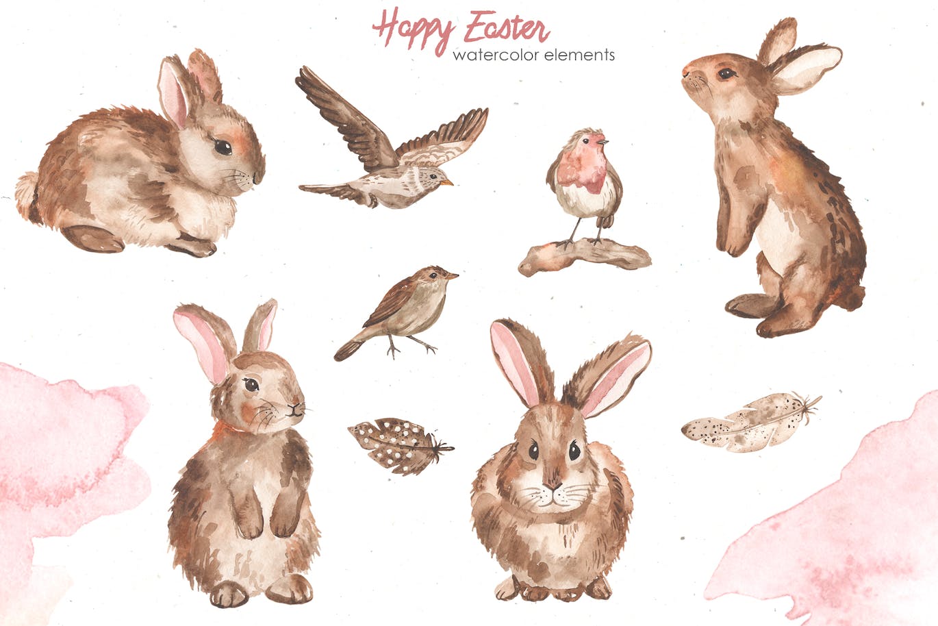 复活节快乐元素水彩画集 Happy Easter watercolor-9