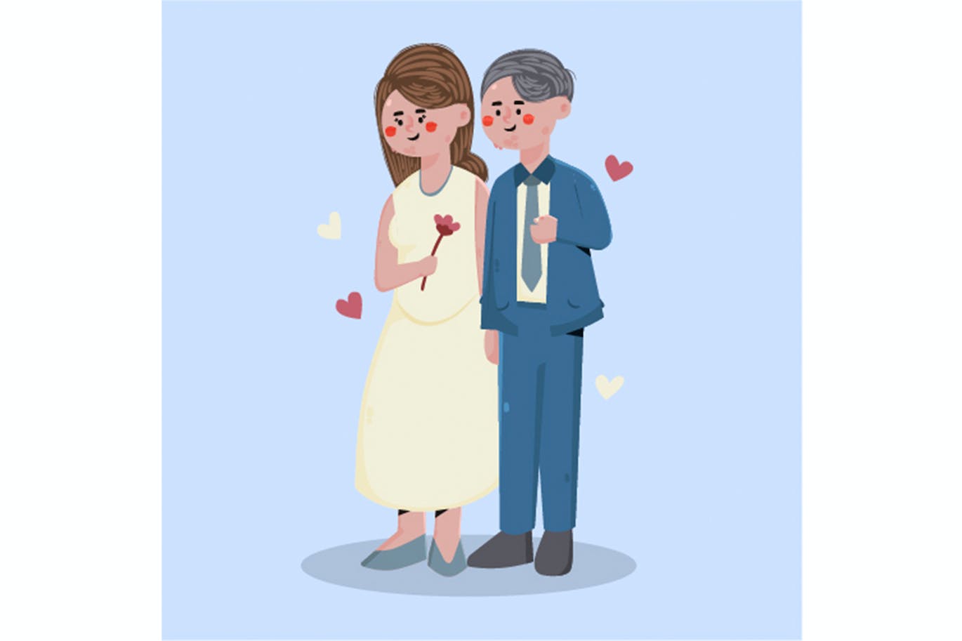 婚礼情侣人物矢量插画 Wedding Couple Illustration-1