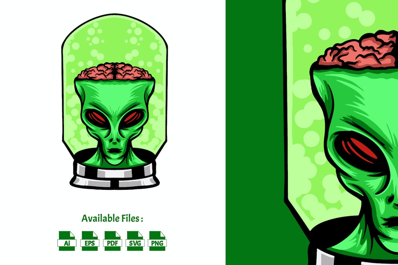 外星人头矢量图形 Aliens Head Illustration-1