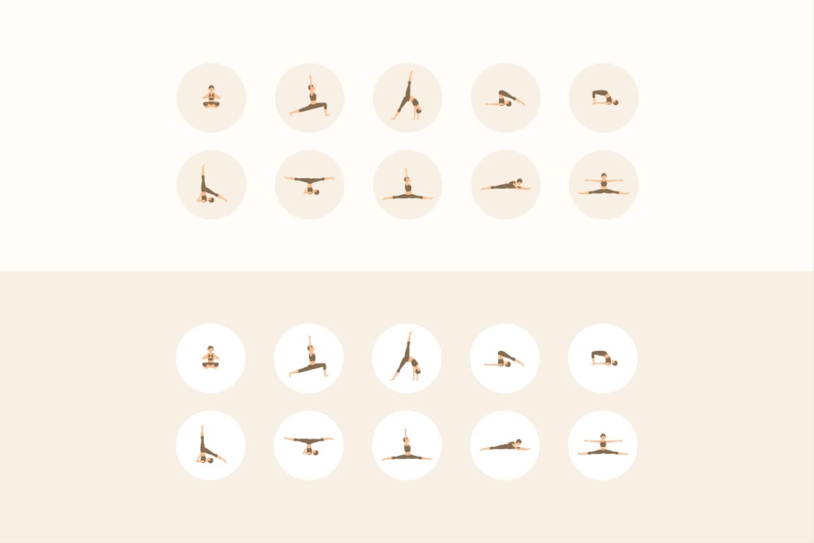 美丽瑜伽姿势插画素材v1 Lucka Yoga Poses – 10 illustrations Vol. 1-4