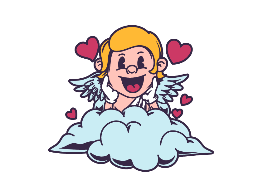 丘比特复古卡通插画集 Cupid Retro Cartoon Illustration Set-2