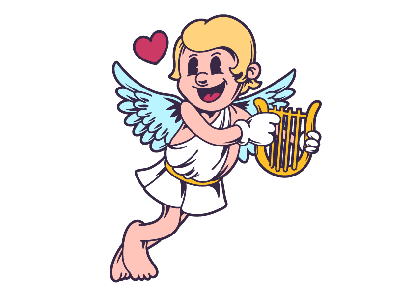 丘比特复古卡通插画集 Cupid Retro Cartoon Illustration Set-3