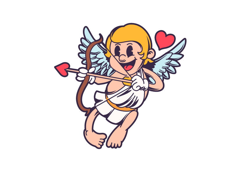 丘比特复古卡通插画集 Cupid Retro Cartoon Illustration Set-5