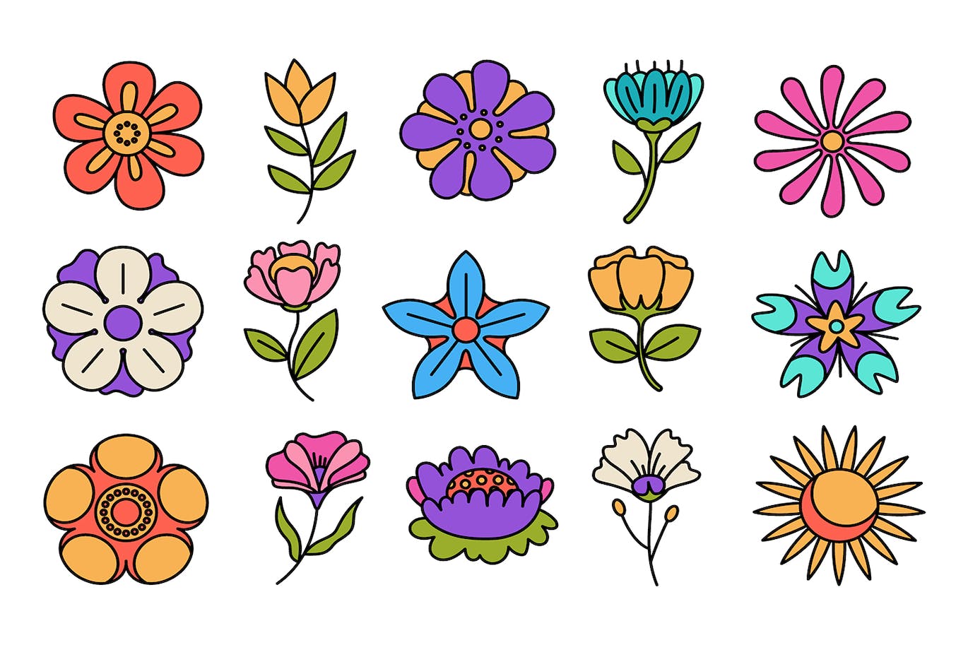 春天花朵矢量插画集 Spring Flower Illustration Set-2