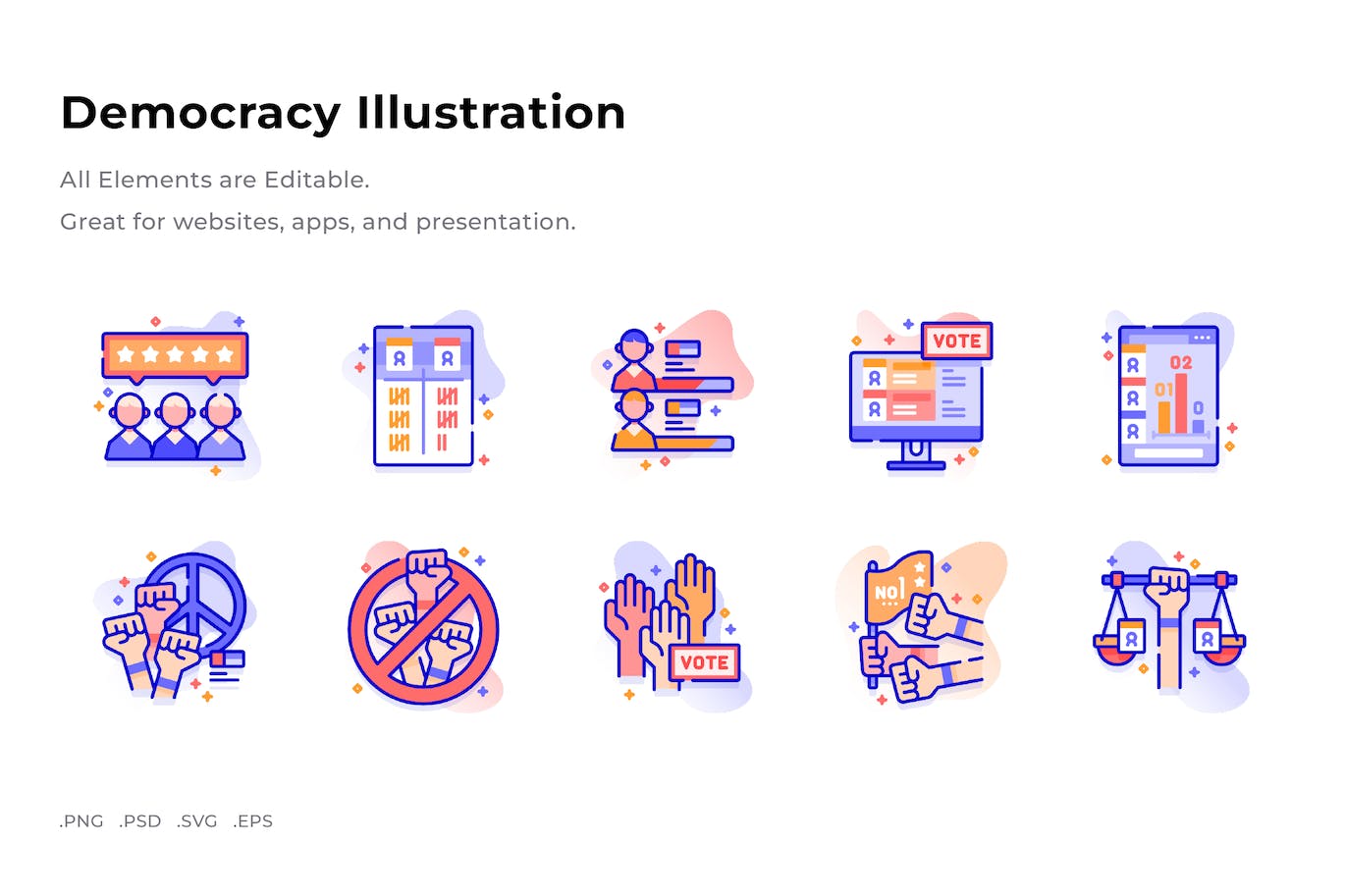 民主投票矢量插画 Democracy Illustration-1