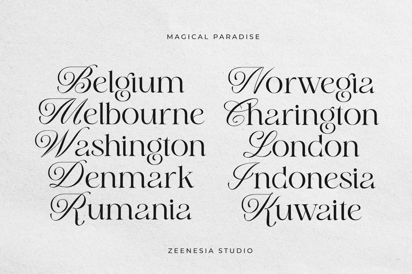 衬线与花体风格结合的现代风标题字体 - Magical Paradise 设计字体 第12张