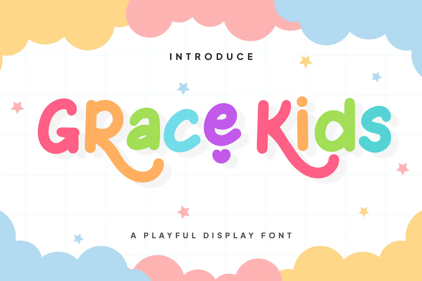 欢快而俏皮的装饰字体 - Grace Kids - Playful Display Font