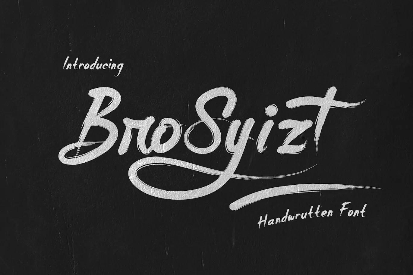 独特手绘粗糙纹理的英文笔刷字体 - BroSyizt