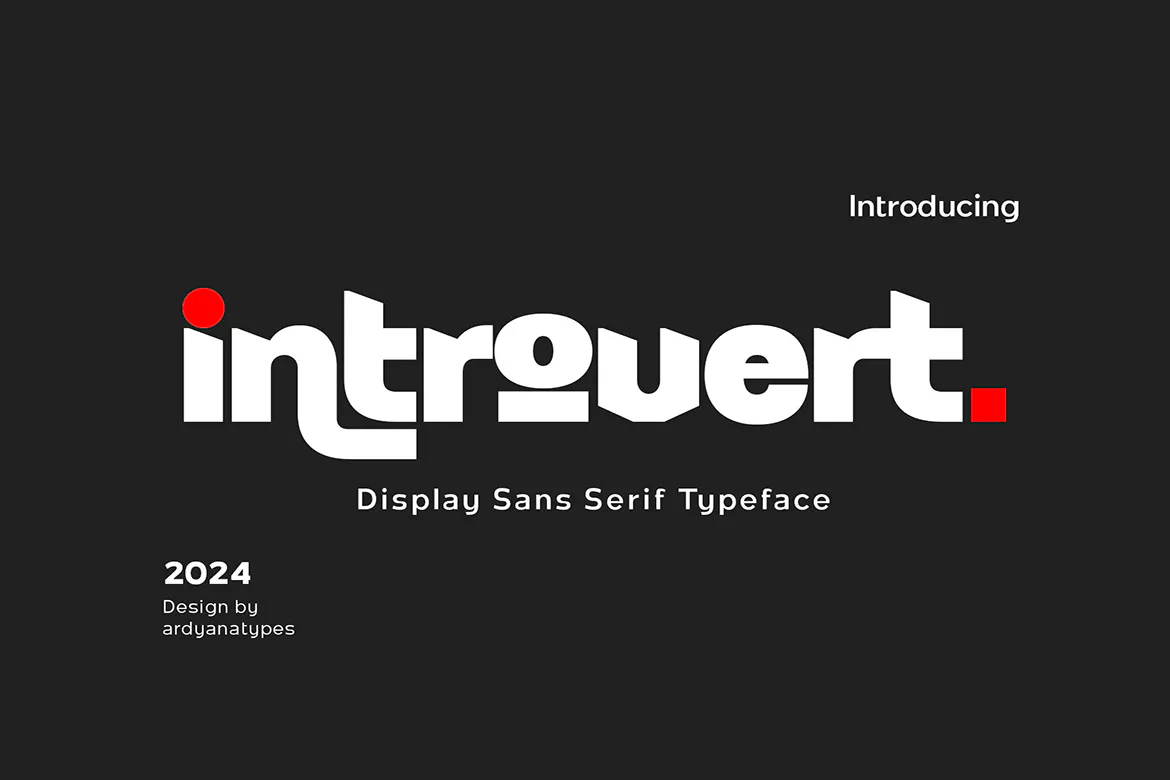 独特极简锋利边缘的英文无衬线字体 - introvert 设计字体 第1张