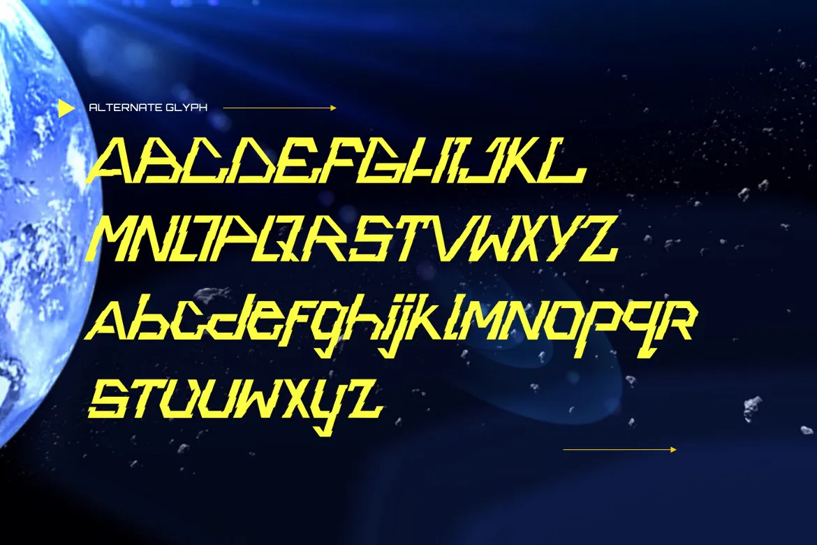 精致优雅流畅赛博朋克风英文装饰字体 - Omnitrinx 设计字体 第13张