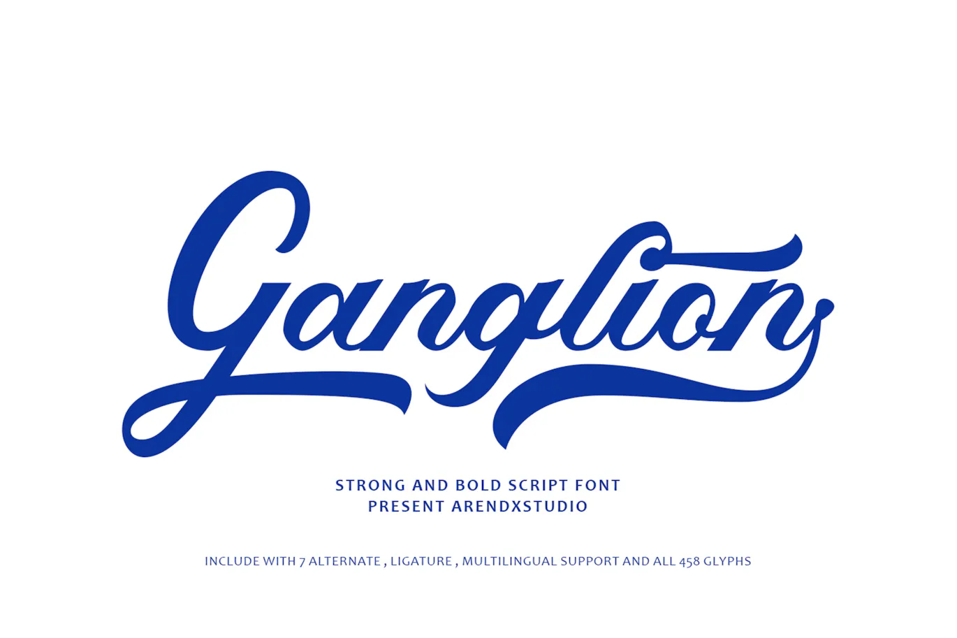 可口可乐标志风格的英文手写花体字体 - Ganglion 设计字体 第1张