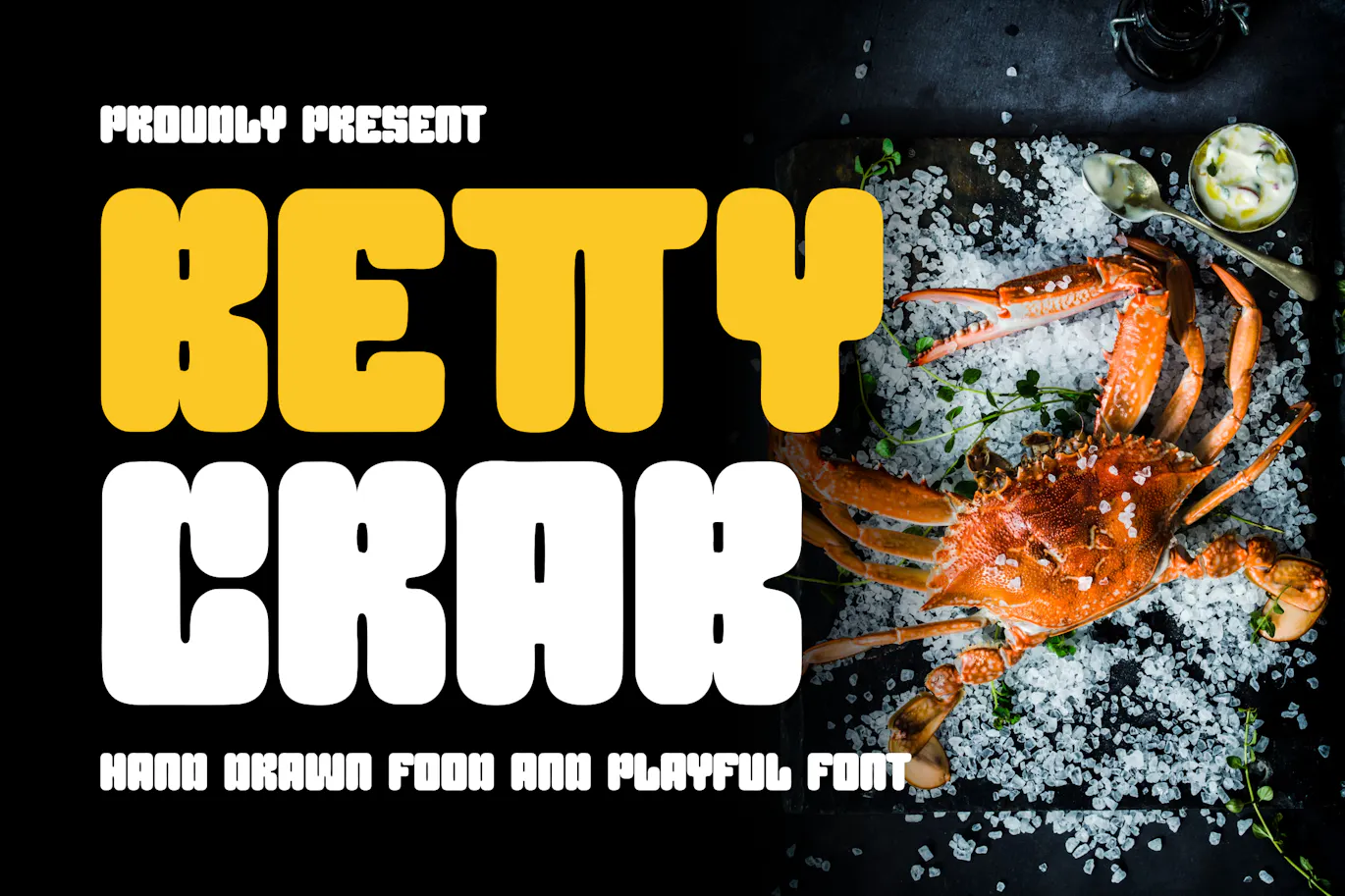 俏皮大胆的英文粗体圆体装饰字体 - Betty Crab-1