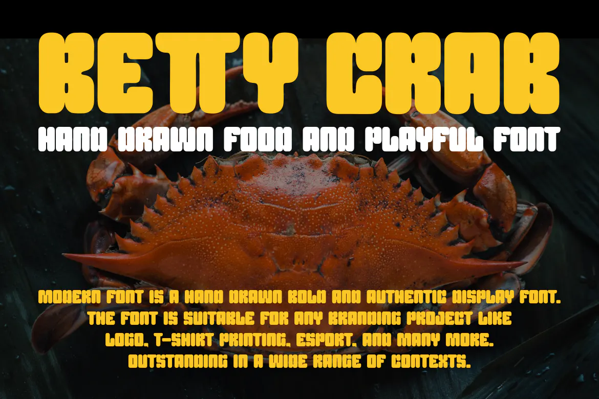 俏皮大胆的英文粗体圆体装饰字体 - Betty Crab-4