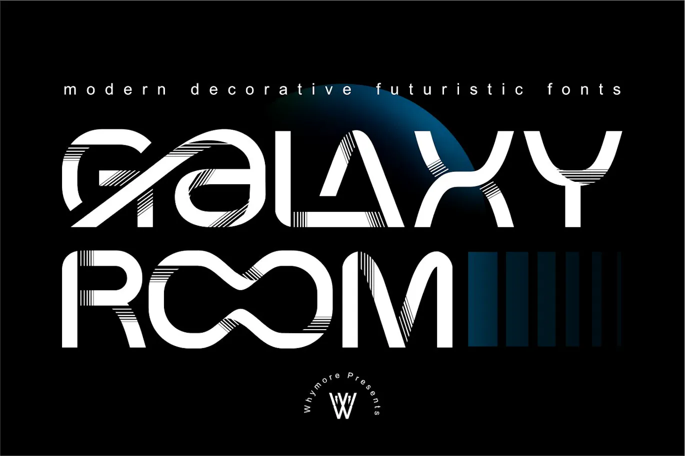 未来派主题的英文无衬线装饰字体 - Galaxy Room-1