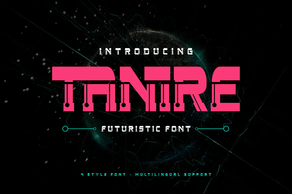 未来派科技感的英文装饰字体 - Tanire 设计字体 第10张