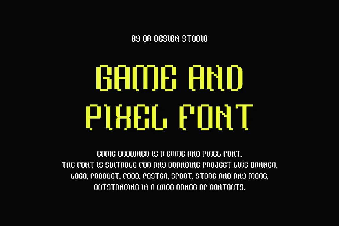 运动游戏风格的英文像素装饰字体 - Game Browner 设计字体 第3张