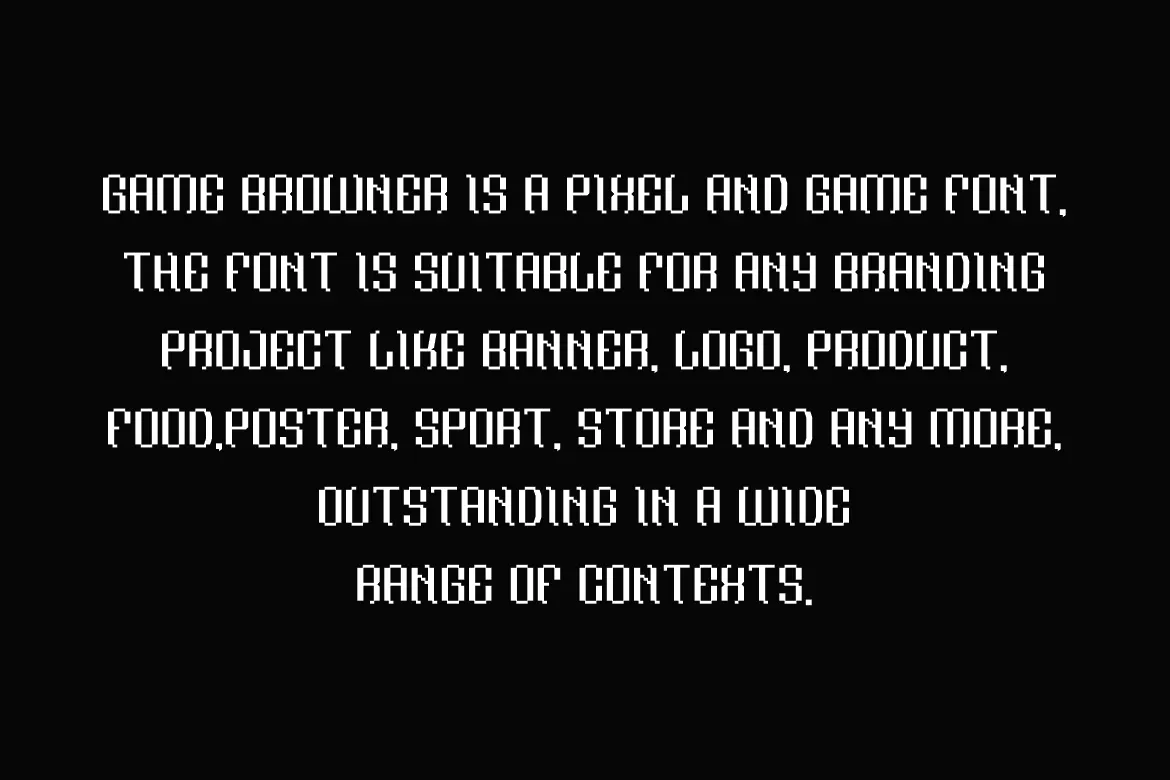 运动游戏风格的英文像素装饰字体 - Game Browner 设计字体 第4张