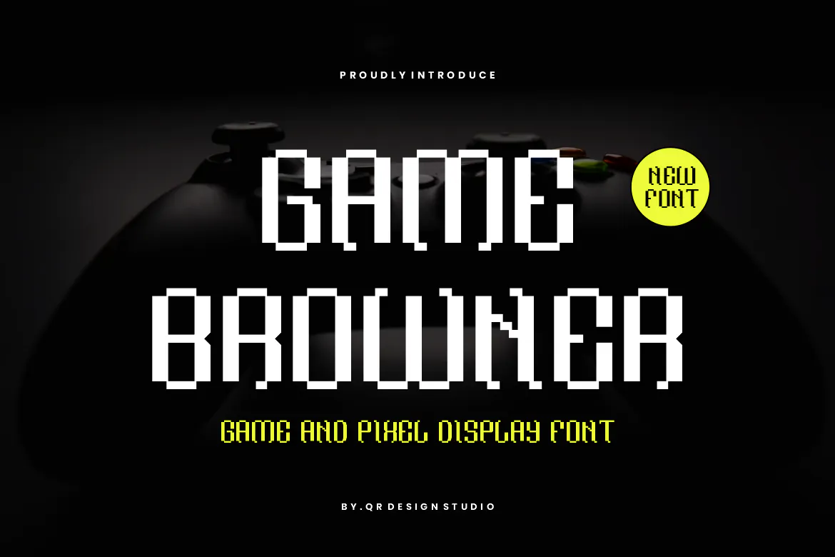 运动游戏风格的英文像素装饰字体 - Game Browner