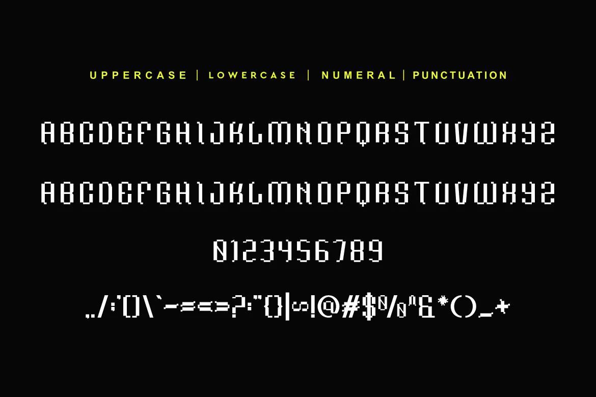 运动游戏风格的英文像素装饰字体 - Game Browner 设计字体 第6张