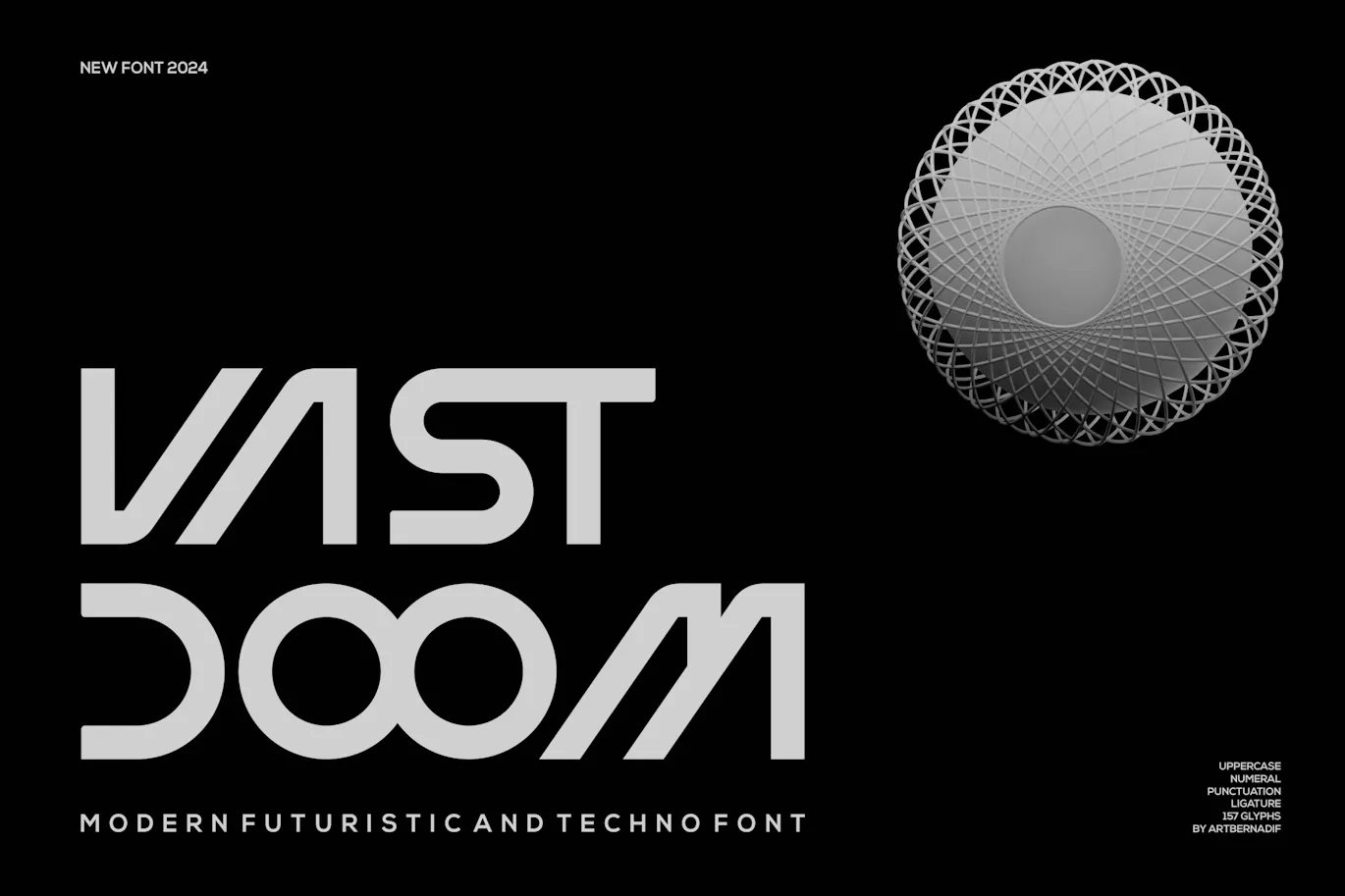现代未来派科技技术感的英文无衬线字体 - Vast Doom 设计字体 第6张
