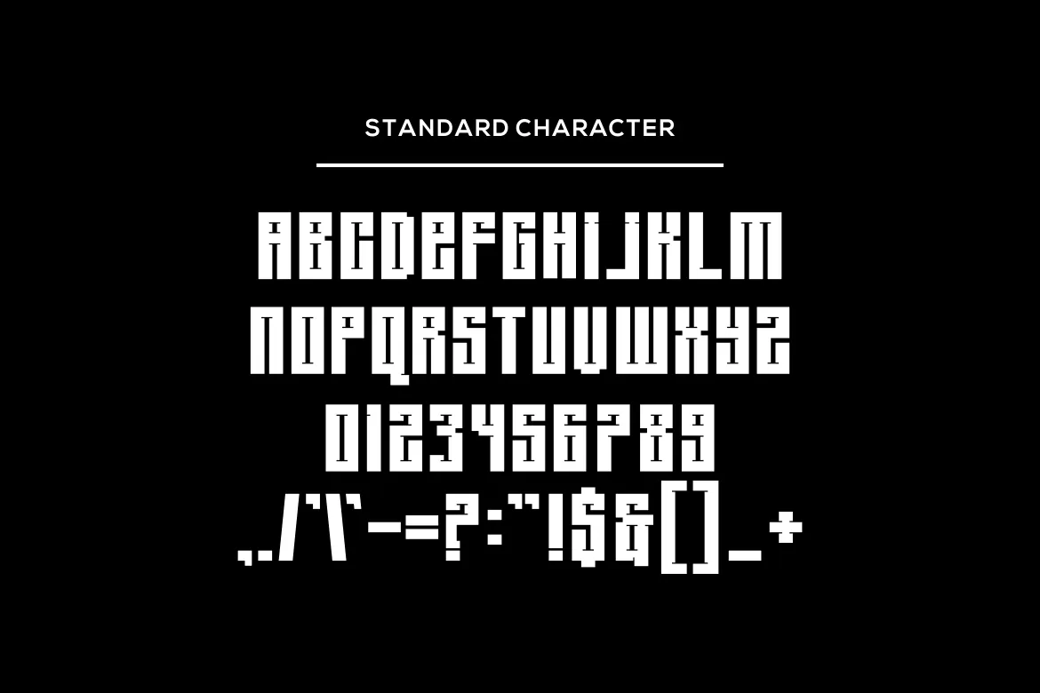 科技感电子竞技风格的英文方块形装饰字体 - Lazisto 设计字体 第2张