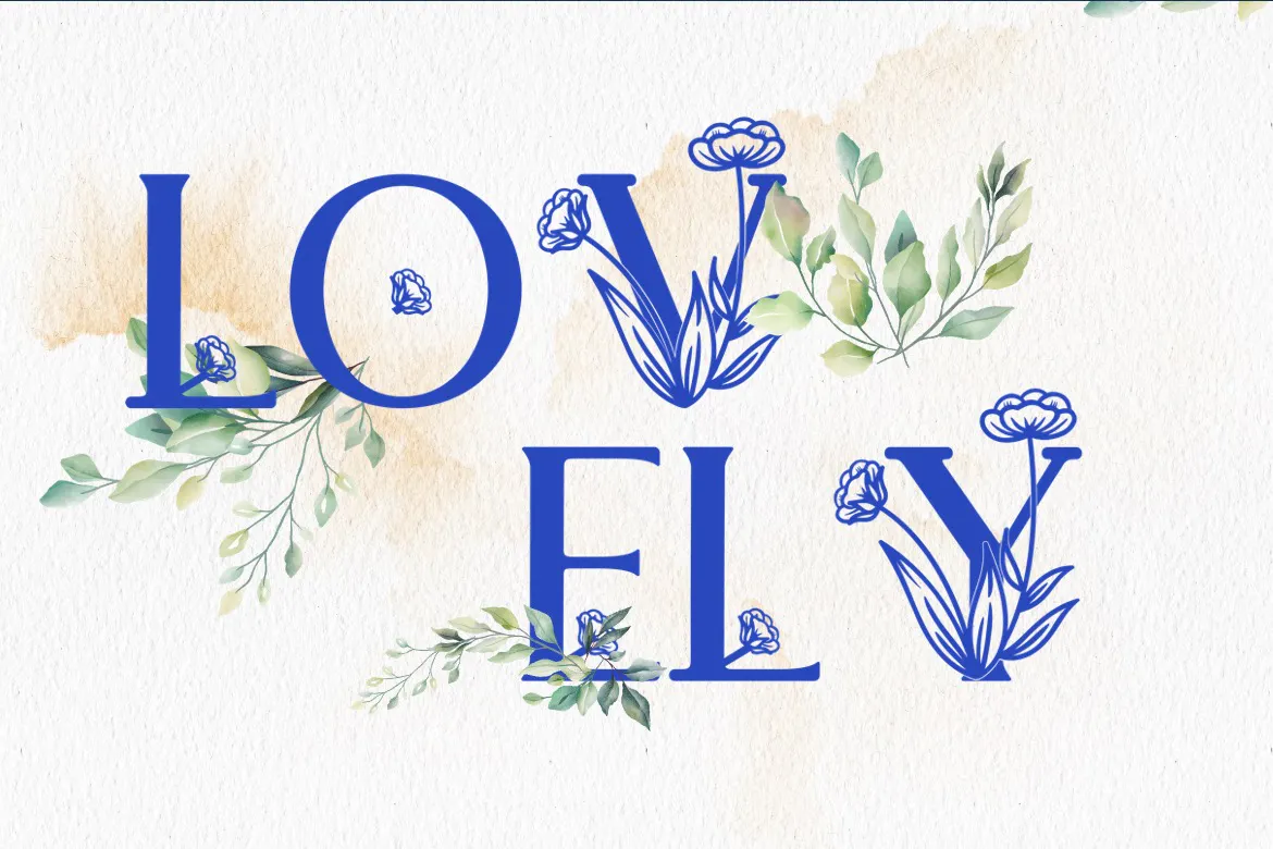 精致花朵图案元素的英文装饰字体 - Lovely 设计字体 第8张