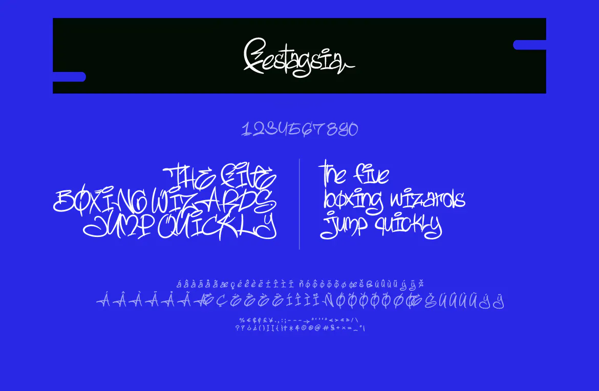 前卫Y2K涂鸦风格的动态手写字体 - Festagsia 设计字体 第10张