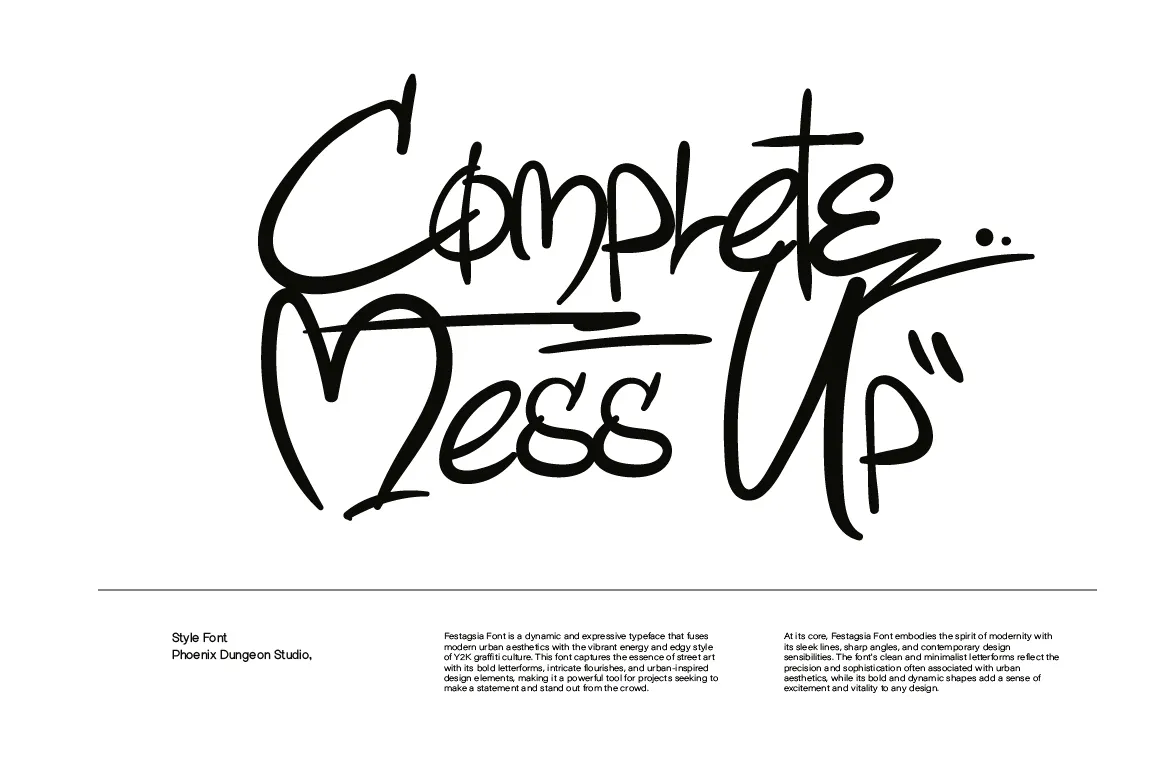 前卫Y2K涂鸦风格的动态手写字体 - Festagsia 设计字体 第3张