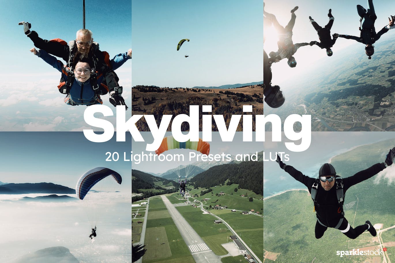 20 个空中极限运动拍摄后期调色 Lightroom 预设 20 SKydiving Lightroom Presets and LUTs-1