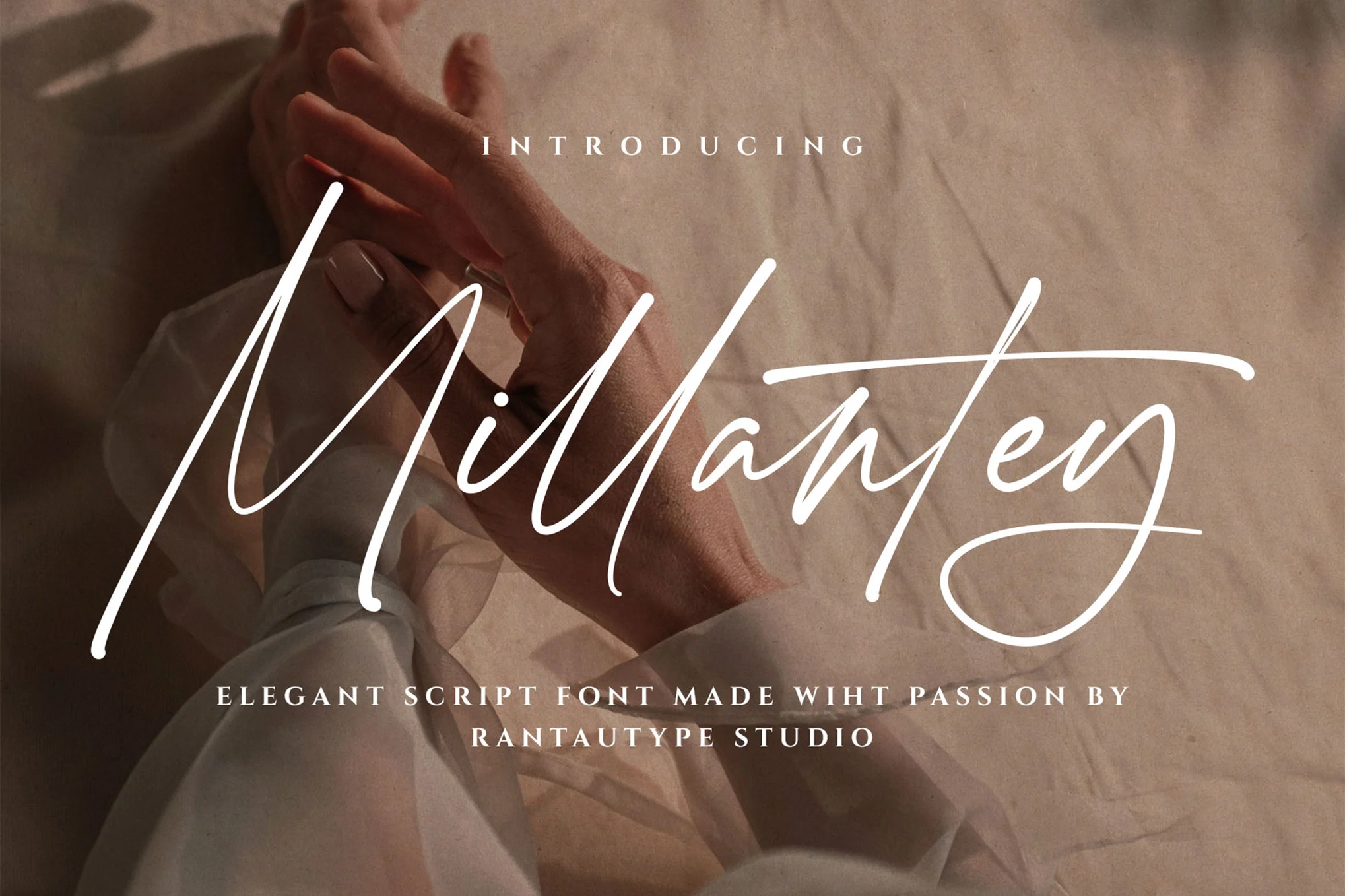 Millantey具有时尚的个性优雅的英文字体 – Millantey Elegant Script Font