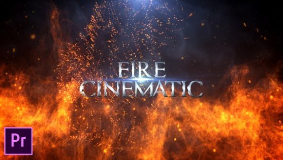 Premiere预设-震撼火焰燃烧火星粒子背景文字标题开场影视片头 Fire Cinematic Titles