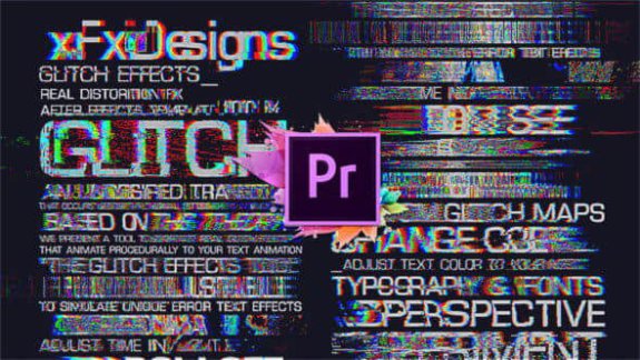 Premiere预设：30个信号干扰字幕标题Pr预设动画 30 Glitch Text Presets