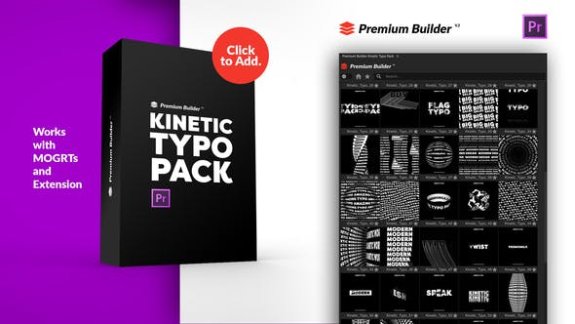 PR脚本-130个创意动态文字标题排版动画预设 Kinetic Typo Pack