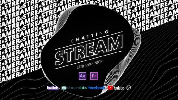 AE/PR模板-创意网络媒体社交关注直播聊天文字标题动画预设 Stream Chatting Pack