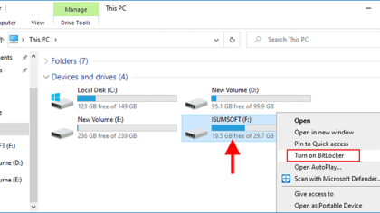 如何在Win10中使用或不使用BitLocker加密USB闪存驱动器