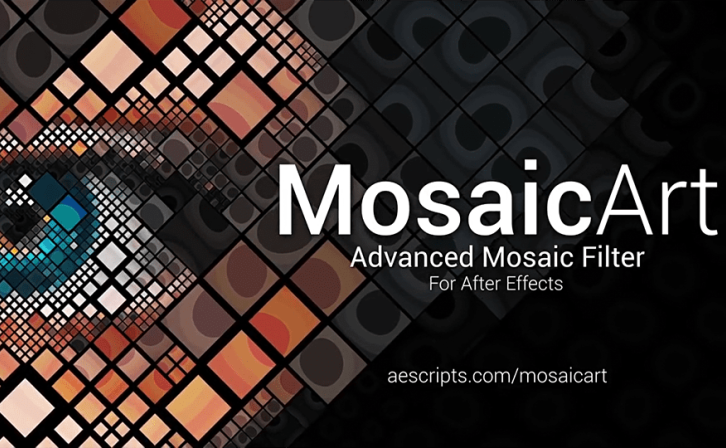 高级马赛克动态平铺视觉特效AE插件 MosaicArt v1.1.0 Win-汉化版